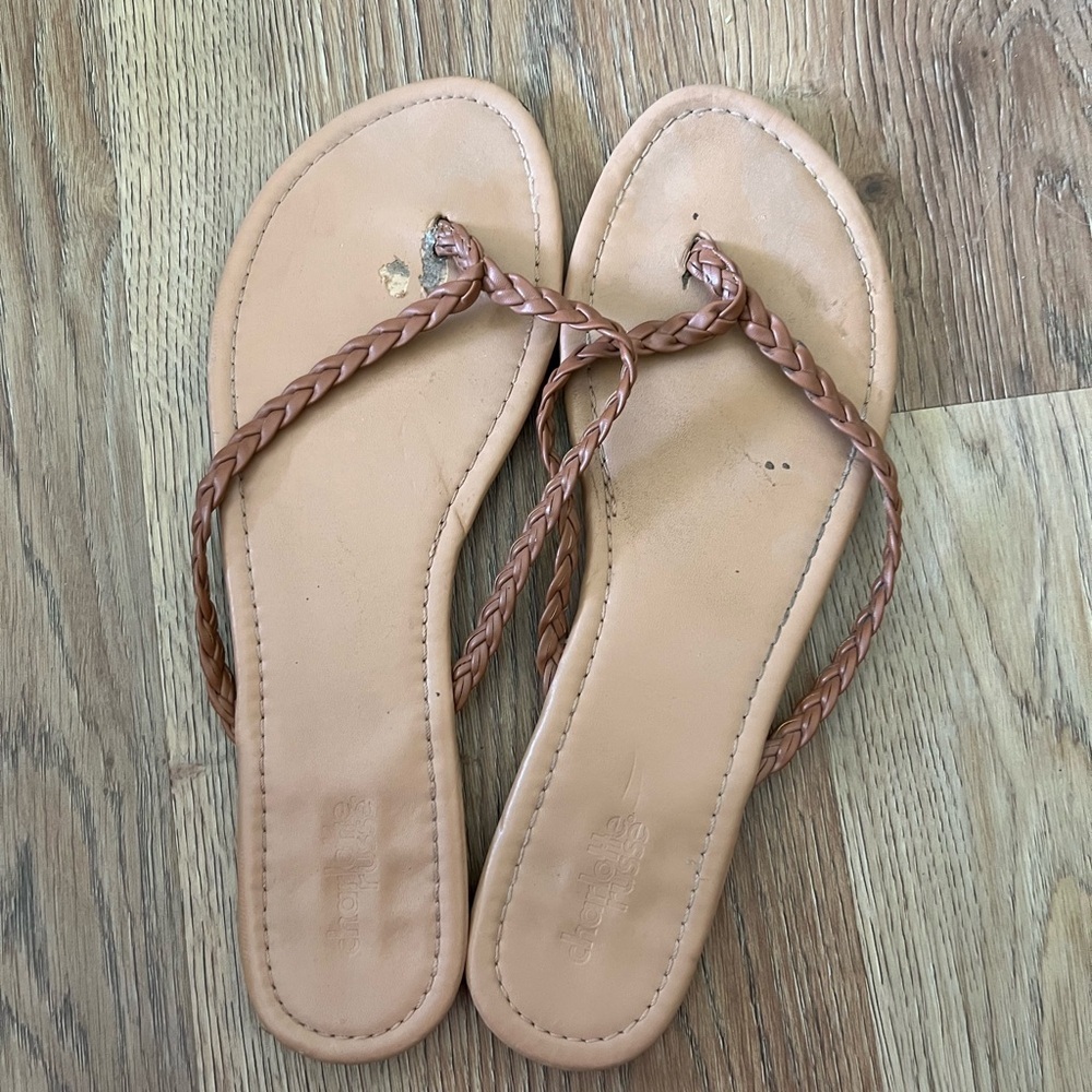 Charlotte Russe Brown and Tan Braided Sandals